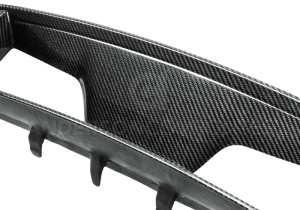 Ford Shelby GT500 Front Grille - Front Upper - Anderson Composites - Carbon Fiber with Cobra Emblem Spot - Matte Black - `13-`14